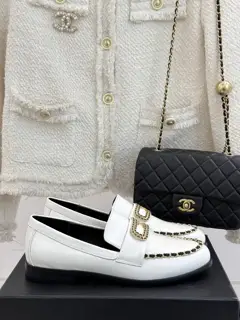 Chanel Double C Chain Buckle Loafers