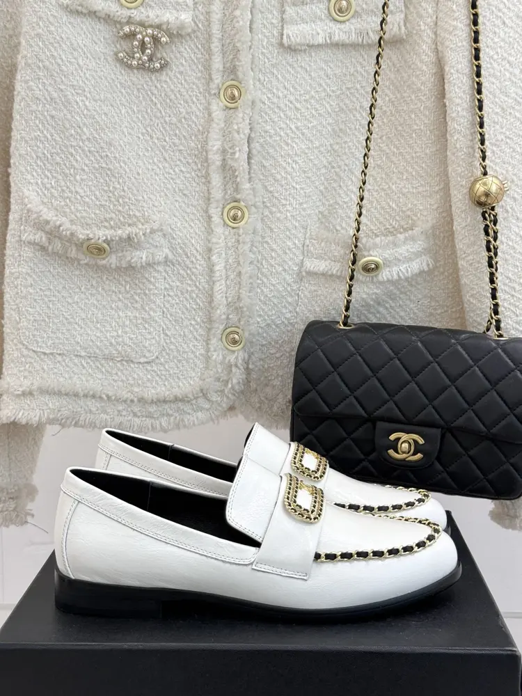 Chanel Double C Chain Buckle Loafers
