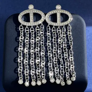Hermes H exquisite diamond-studded oval pig nose smart polished pig nose chain trousers