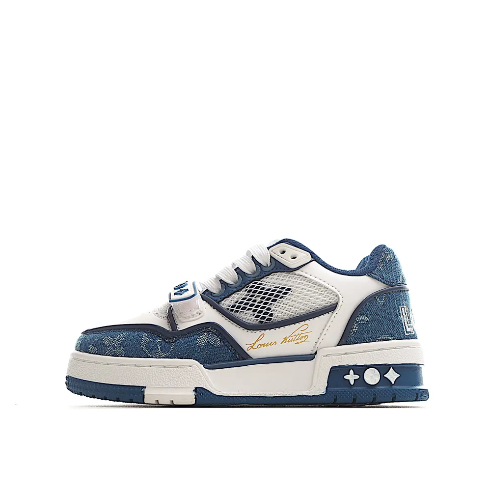 Louis Vuitton children’s fashion lace-up Velcro sneakers