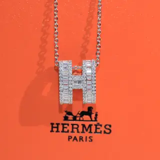 Hermes H full diamond necklace