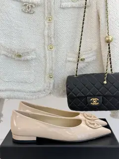 Chanel Double C Heart Buckle Pointed Toe Single Shoes Sandals Slippers Series