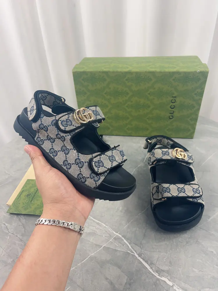 Gucci monogram canvas sandals