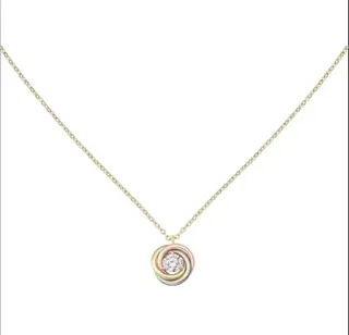 Cartier three-color three-ring necklace
