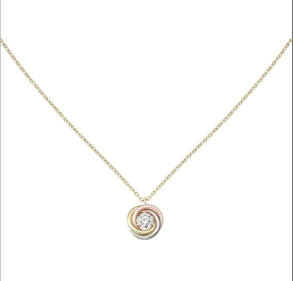 Cartier three-color three-ring necklace