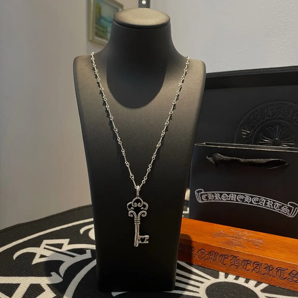 Chrome Hearts Classic Vintage Pearl Necklace Cross Sword Pendant
