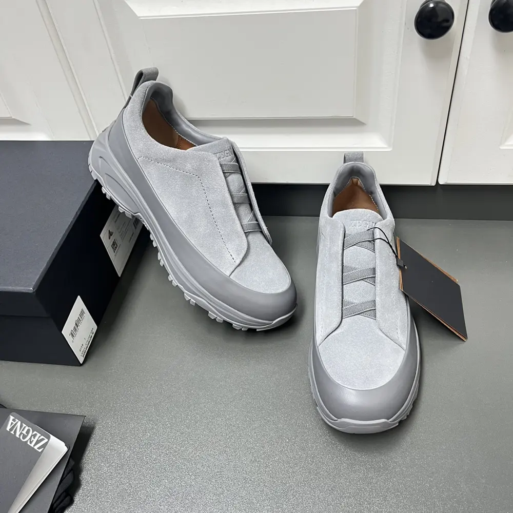 ZEGNA suede Triple StitchTM Monte luxury casual shoes Latest catwalk models official