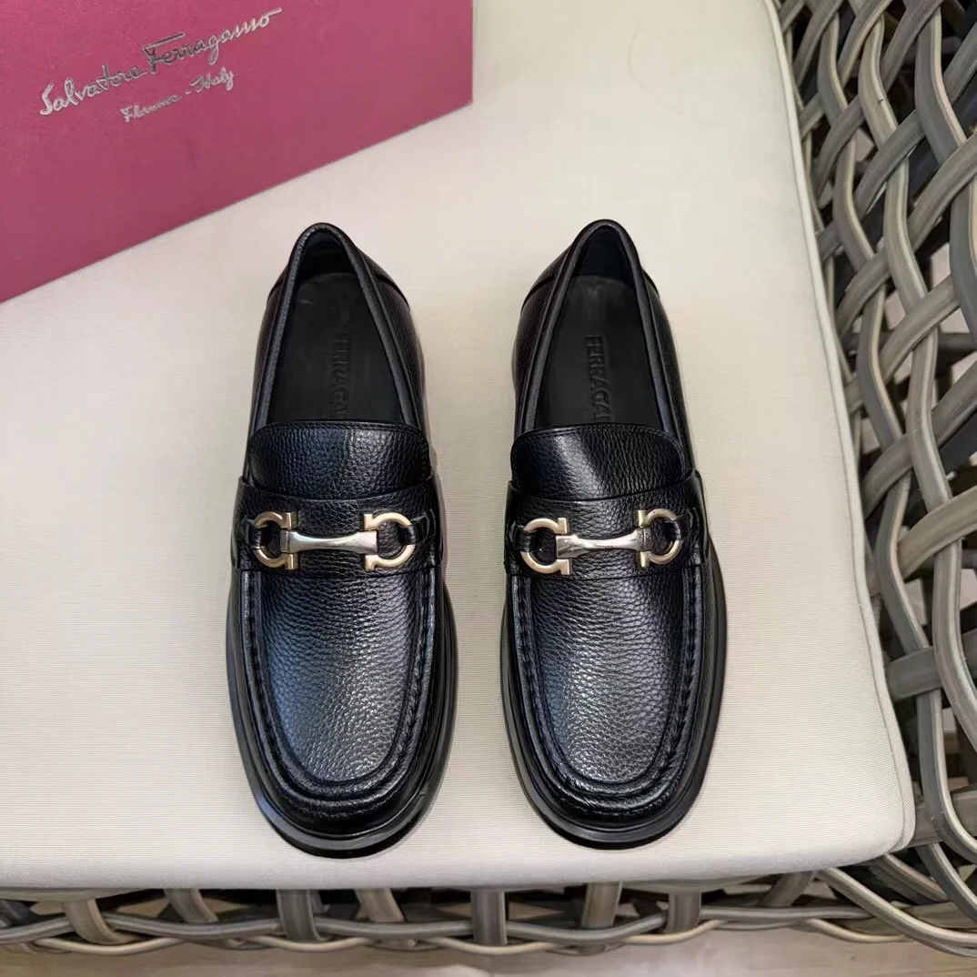 Salvatore Ferragamo men’s leather shoes. Uppers