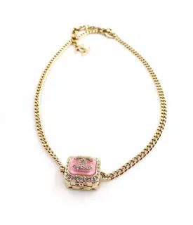Chanel pink resin bag necklace