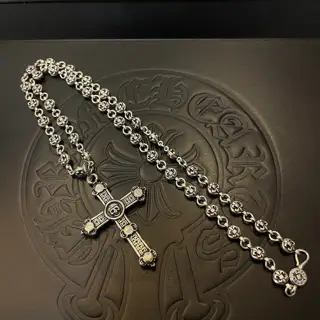 Chrome Hearts Classic Retro Multi-element Necklace Cross Skull Pendant