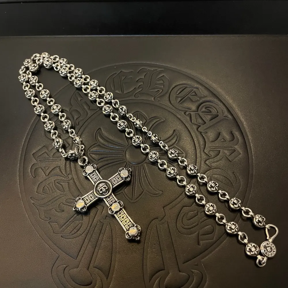 Chrome Hearts Classic Retro Multi-element Necklace Cross Skull Pendant