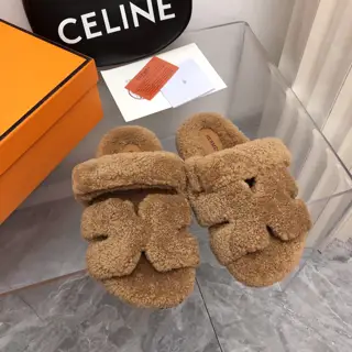 Hermès Fur Slippers