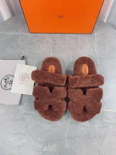 Hermès Fur Slippers