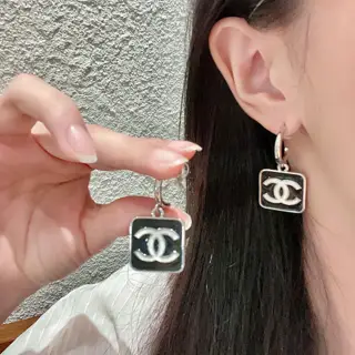 Chanel vintage letter earrings