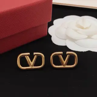 Valentino earrings V-shaped glossy