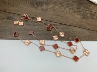 Van Cleef & Arpels 20-flower clover laser long necklace