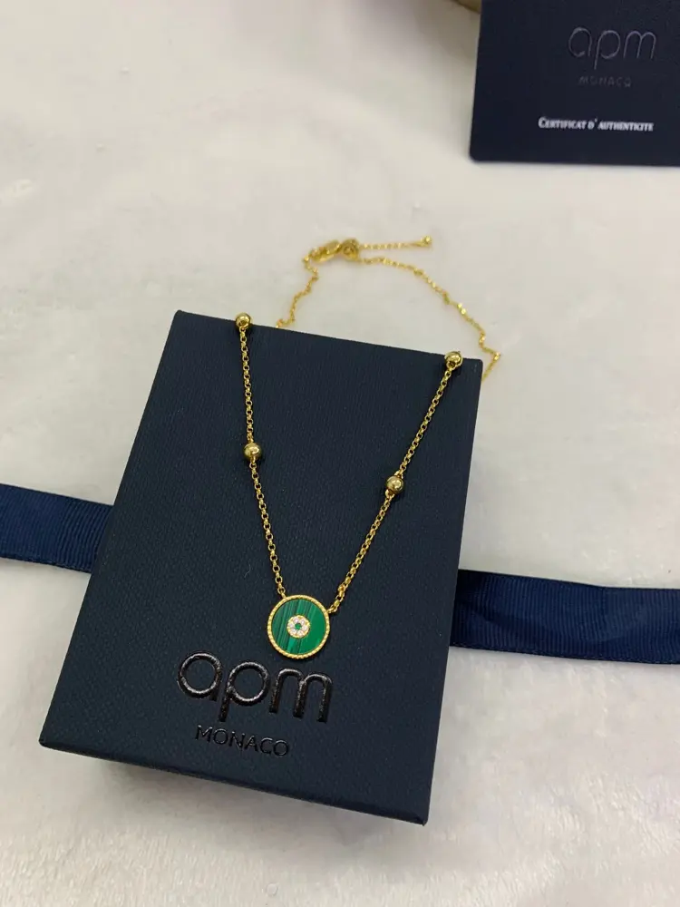 Apm monaco malachite adjustable necklace