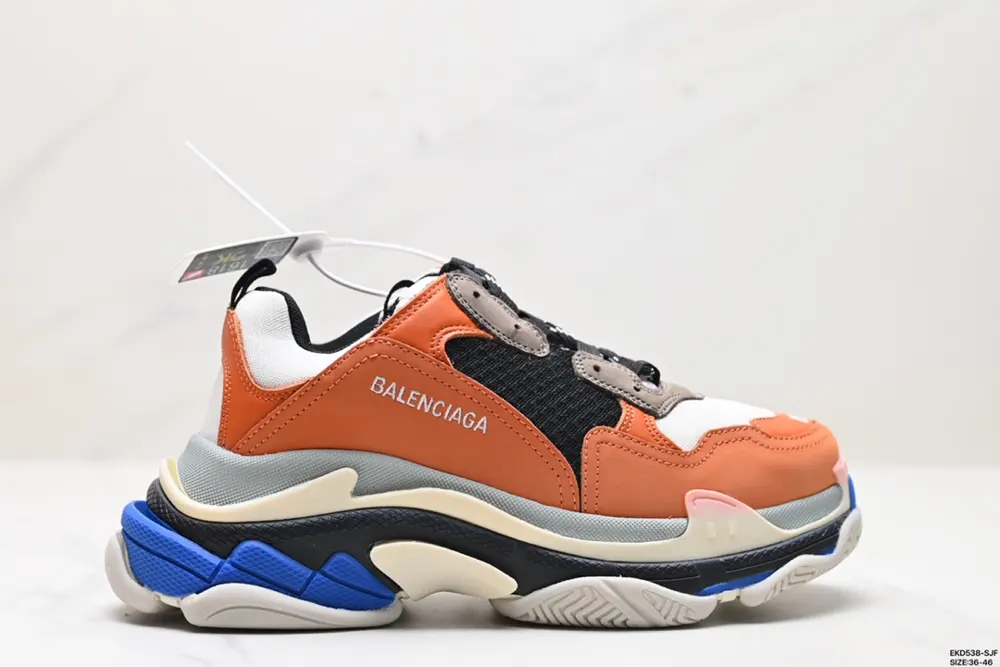 Balenciaga Triple S polyester fabric leather shock-absorbing non-slip wear-resistant 524039