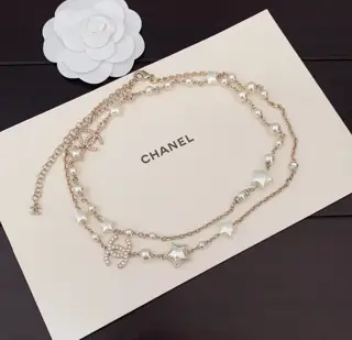 Chanel five-pointed star cc chain necklace sweater chain
