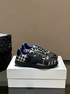 BURBERRY 2024 men’s classic low-top checkered canvas sneakers