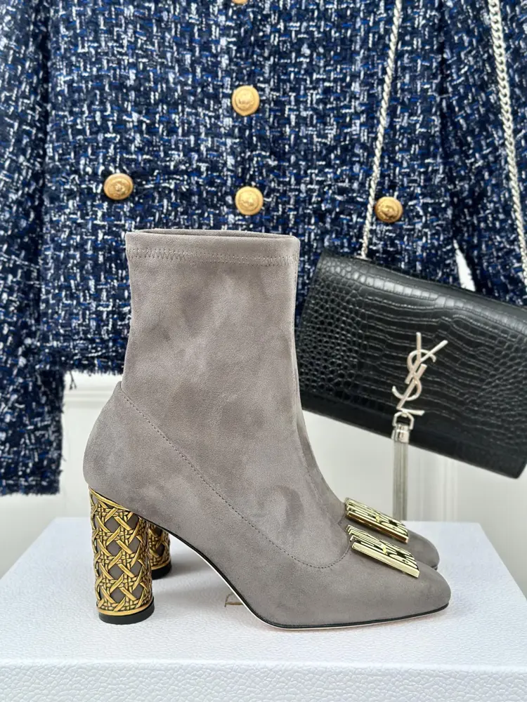 Dior/Dior 24S autumn and winter new round heel short boots
