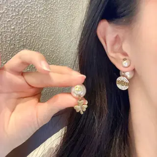 Dior classic JADIOR earrings (two ways to wear) custom pearls I really like the metal