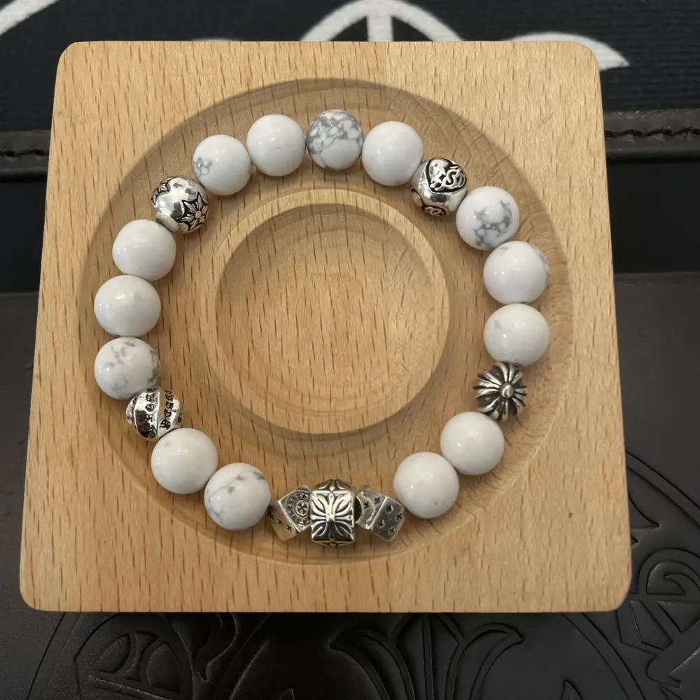 Chrome Hearts classic retro multi-element white turquoise bracelet