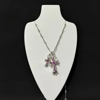 Chrome Hearts classic necklace with diamond cross pendant