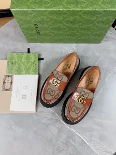 Gucci Double GG Grooved Thick-soled Loafers. Original 1:1 creation. Superb quality