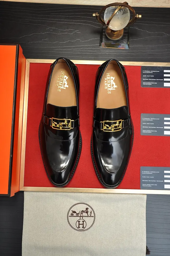 Hermès business leather shoes imported cowhide + cowhide lining extraordinary texture
