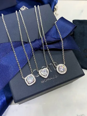 Apm monaco round square heart-shaped adjustable silver necklace for girls clavicle necklace