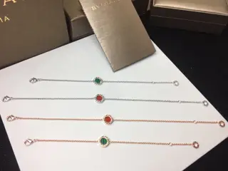 Bvlgari Red and green double-sided round bracelet anklet #Malachite red agate bracelet#