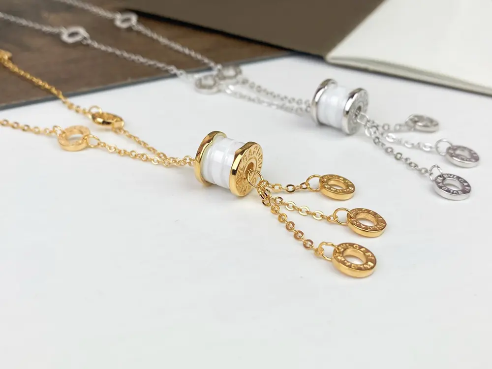 Bvlgari white ceramic tassel necklace Bvlgari classic series