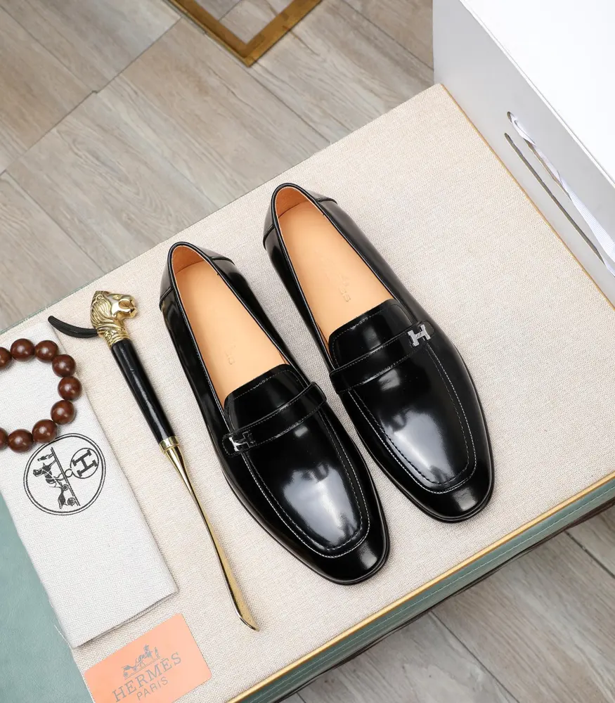 Hermès business leather shoes Material: original soft calfskin