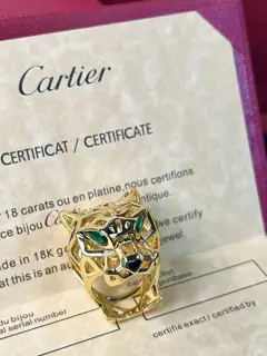Cartier hollow leopard head ring size 8910