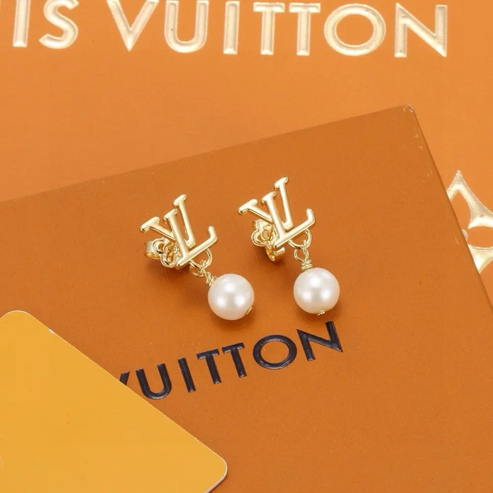 Louis Vuitton letter earrings