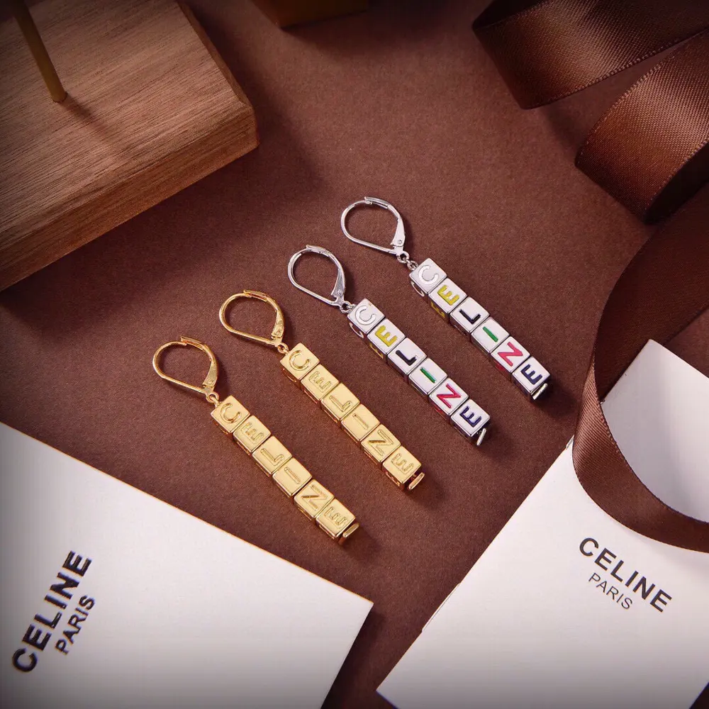 Celine letter earrings
