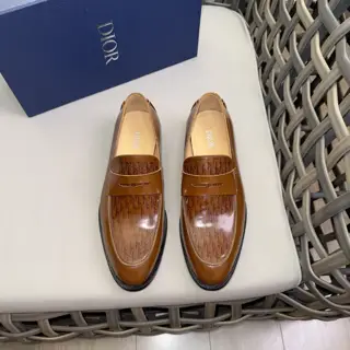 Dior Derby Shoes|Formal leather shoes with leather sole|Crafted with open-edge pearl