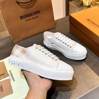 BURBERRY Vintage plaid cotton sneakers