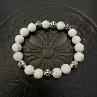 Chrome Hearts classic retro multi-element white turquoise bracelet