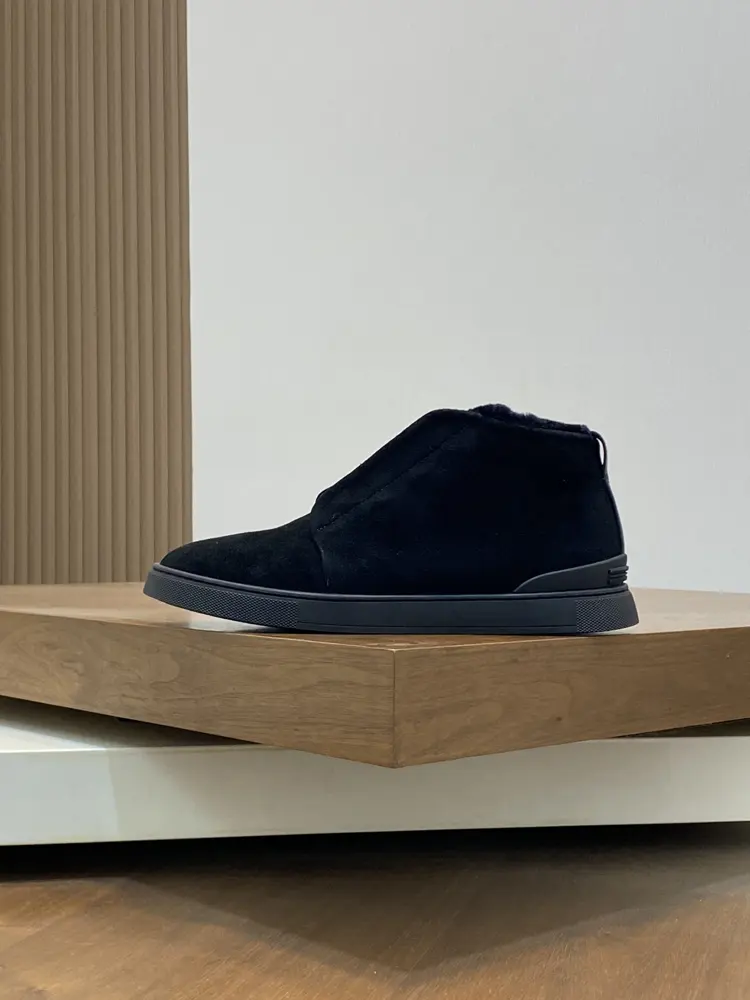 ZEGNA mid-top wool-lined sports sneakers