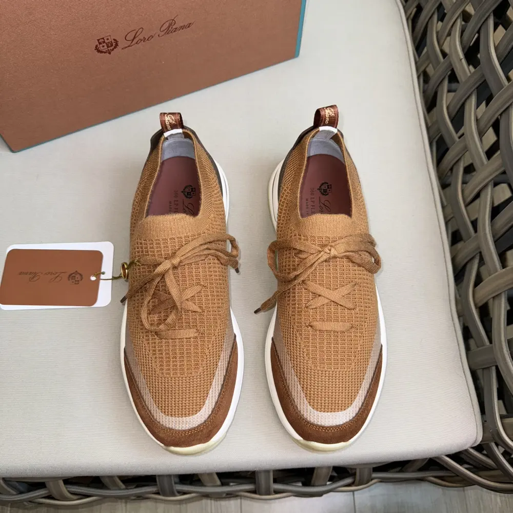 Loro piana knitted sneakers|Made with Wish wool blended fabric|Upper uses unique knitted