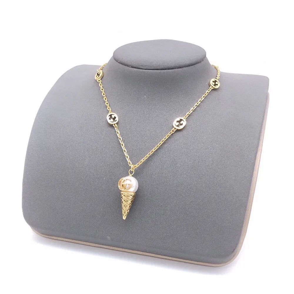 Gucci necklace new GG ice cream ear shape reappears on the necklace