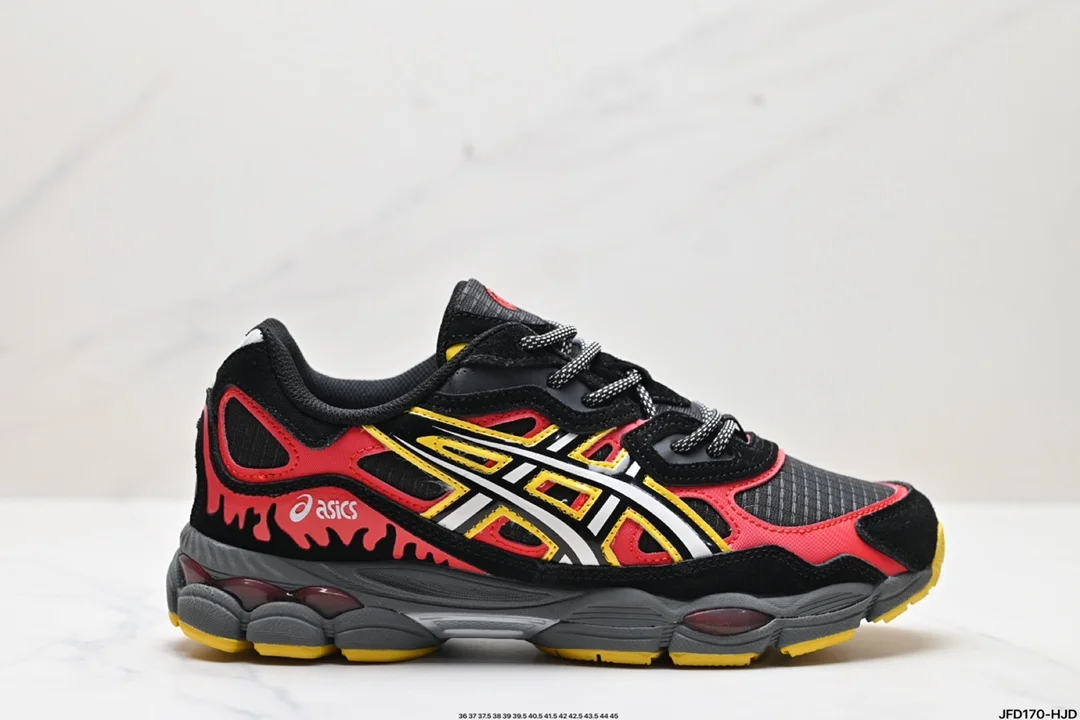 ASICS GEL-NYC breathable mesh upper with some synthetic leather material uses new AHAR+ 1201A789-750