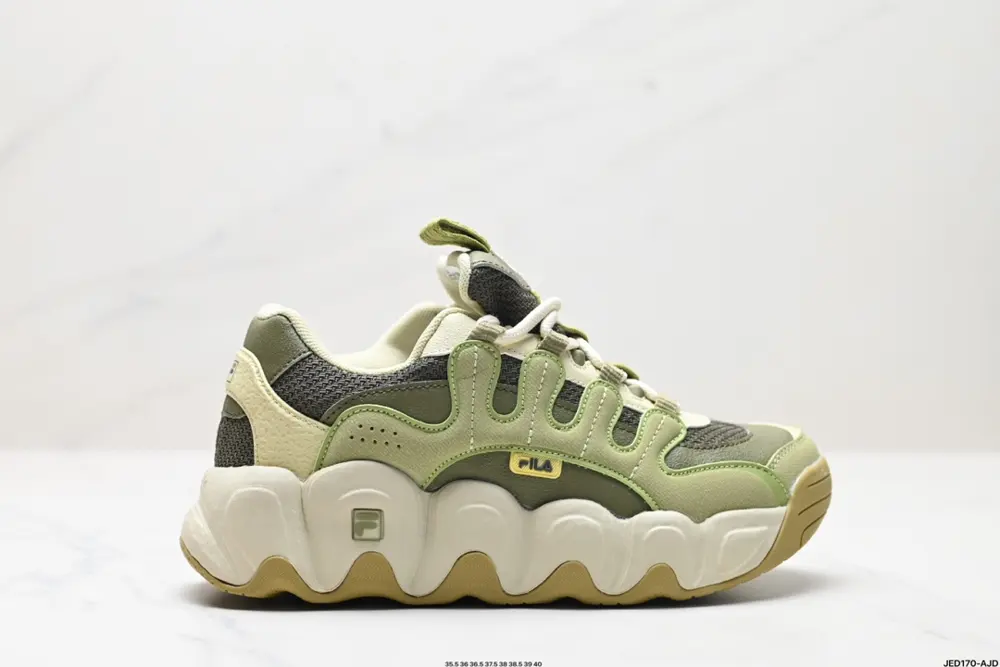 Etudes x FILA fabric synthetic leather TPU round toe lace-up thick sole shock-absorbing and F12W342103FOA