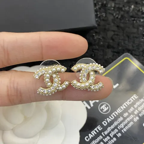 Chanel Double C logo classic earrings