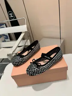 MIUMIU classic rhinestone Mary Jane shoes are absolutely beautiful