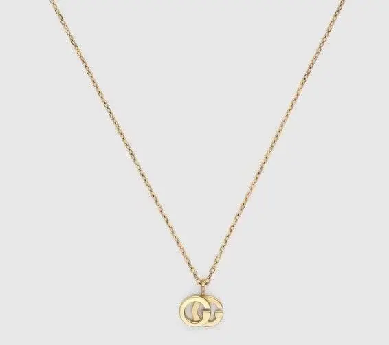 Gucci gold double G letter necklace