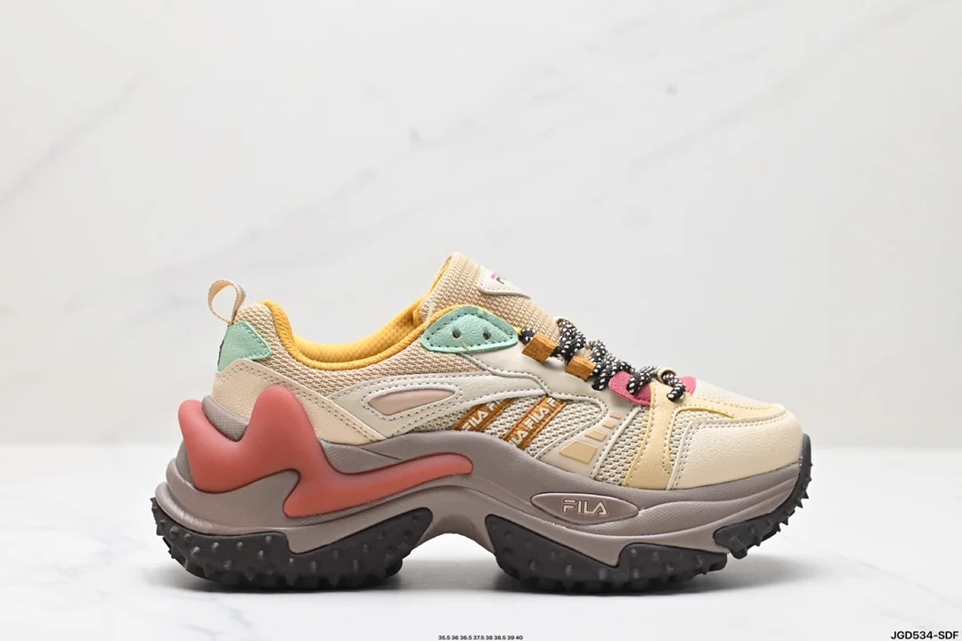 FILA Fishbone 3.0 Mesh Leather Comfortable and Versatile Thick-soled Low-top Comfortable F12W411105FPA