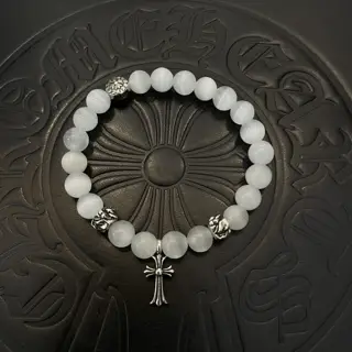 Chrome Hearts classic retro multi-element white cat’s eye bracelet